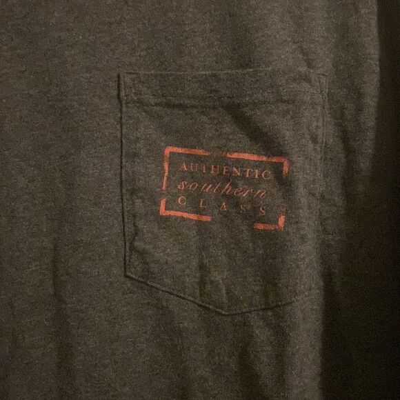 Southern Marsh Unisex Dark Heather Grey L/S Frocket Tshirt EUC Size Large Unisex - Picture 2 of 5